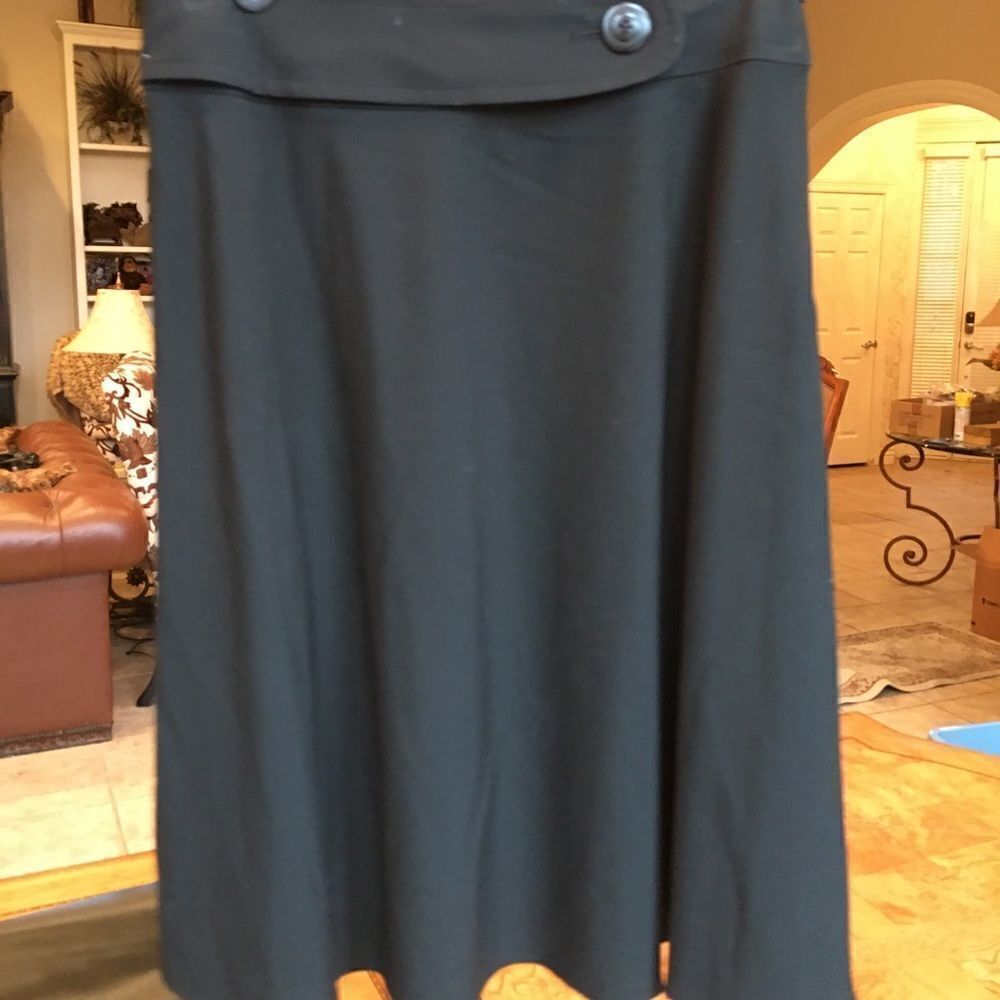 Talbots Midi Flare Pressed Skirt w Belt Waist